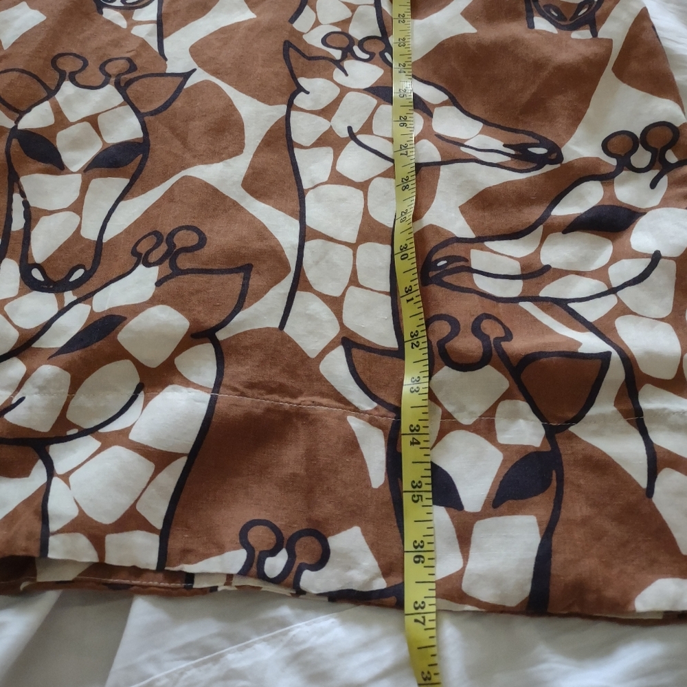 Corey Lynn Calter x Anthropologie Giraffe Linen Feel Shift Dress Brown Size M - Picture 7 of 9